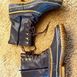 Custom Zipper LL Bean Sheboygan Leather Duck Boots